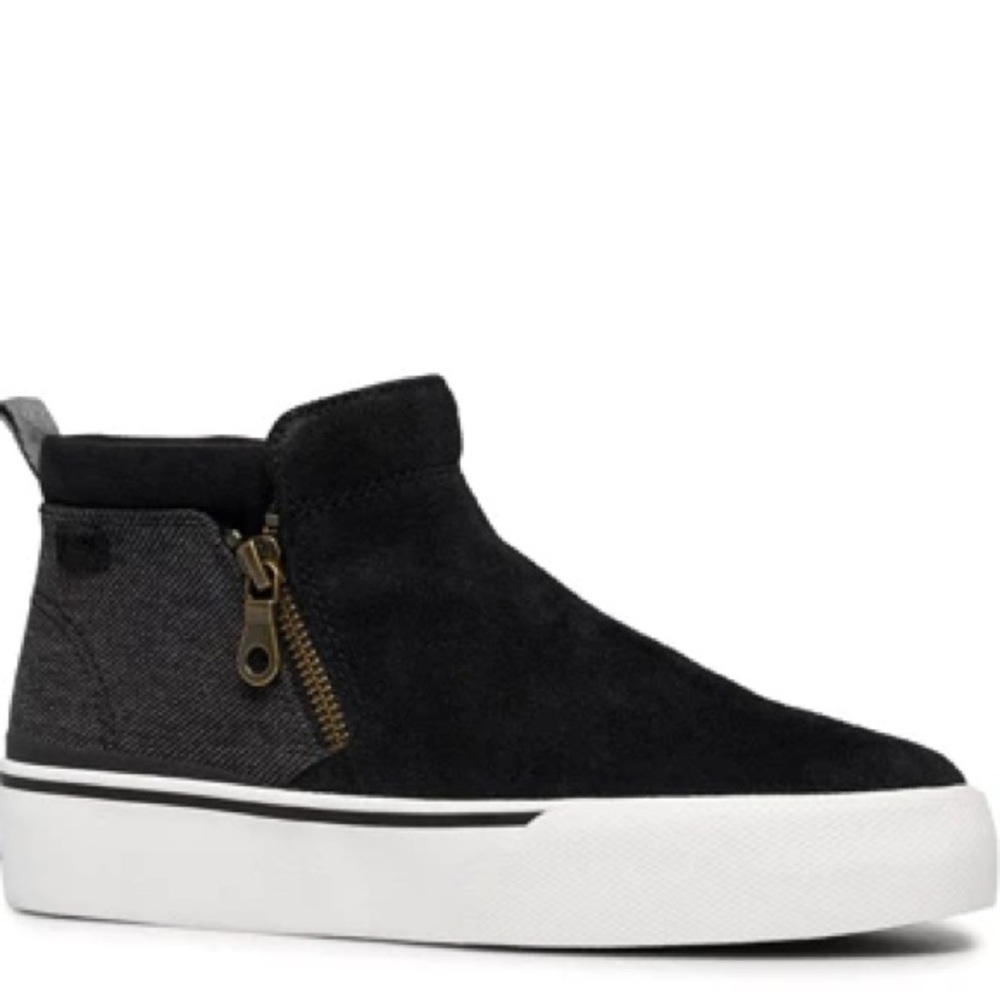 Lace-free Zip Closure Keds Cooper Black High-Top Sneaker, 9